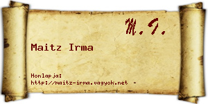 Maitz Irma névjegykártya
