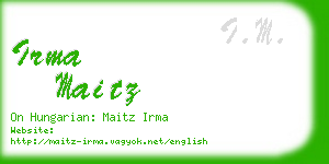 irma maitz business card